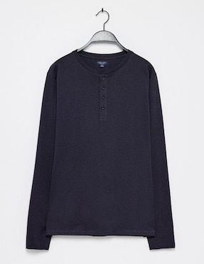 Playera Sfera cuello henley para hombre